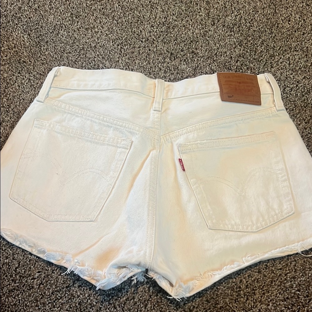 Levi's White Jean Shorts Classic Denim Style